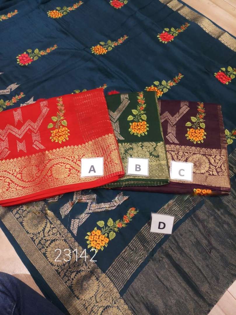 SR-415 BY ASLIWHOLESALE 23142 SERIES DESIGNER DOLA SILK EXCLUSIVE SAREES