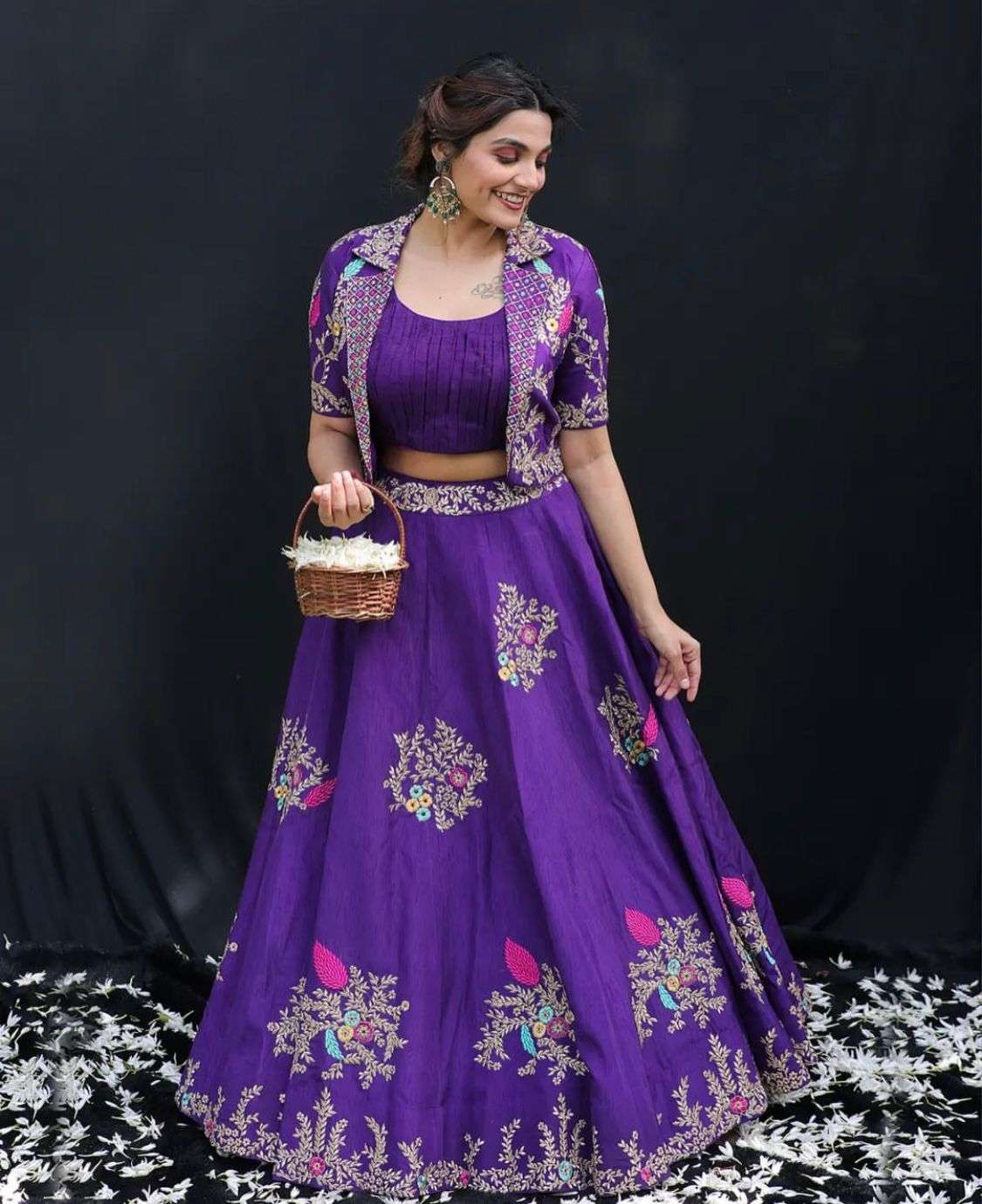 TAPI-018 BY ASLIWHOLESALE DESIGNER FANCY CHINON LEHENGAS