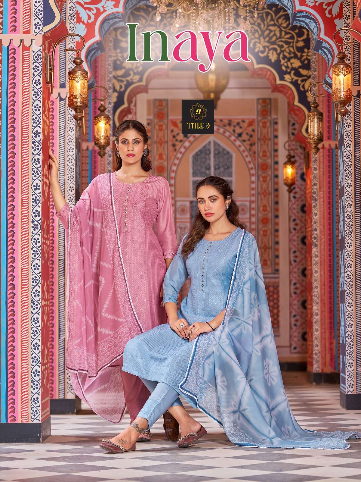 TITLE-9 INAYA BY ASLIWHOLESALE 101 TO 107 SERIES SILK EMBROIDERY DRESSES