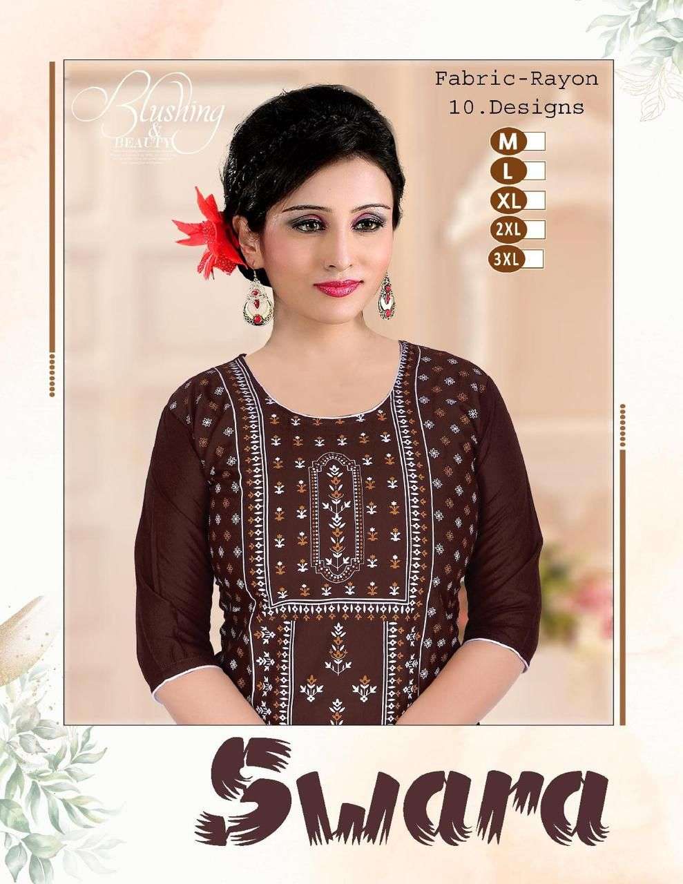 TRENDY SWARA BY ASLIWHOLESALE 001 TO 010 RAYON PRINTED KURTIS