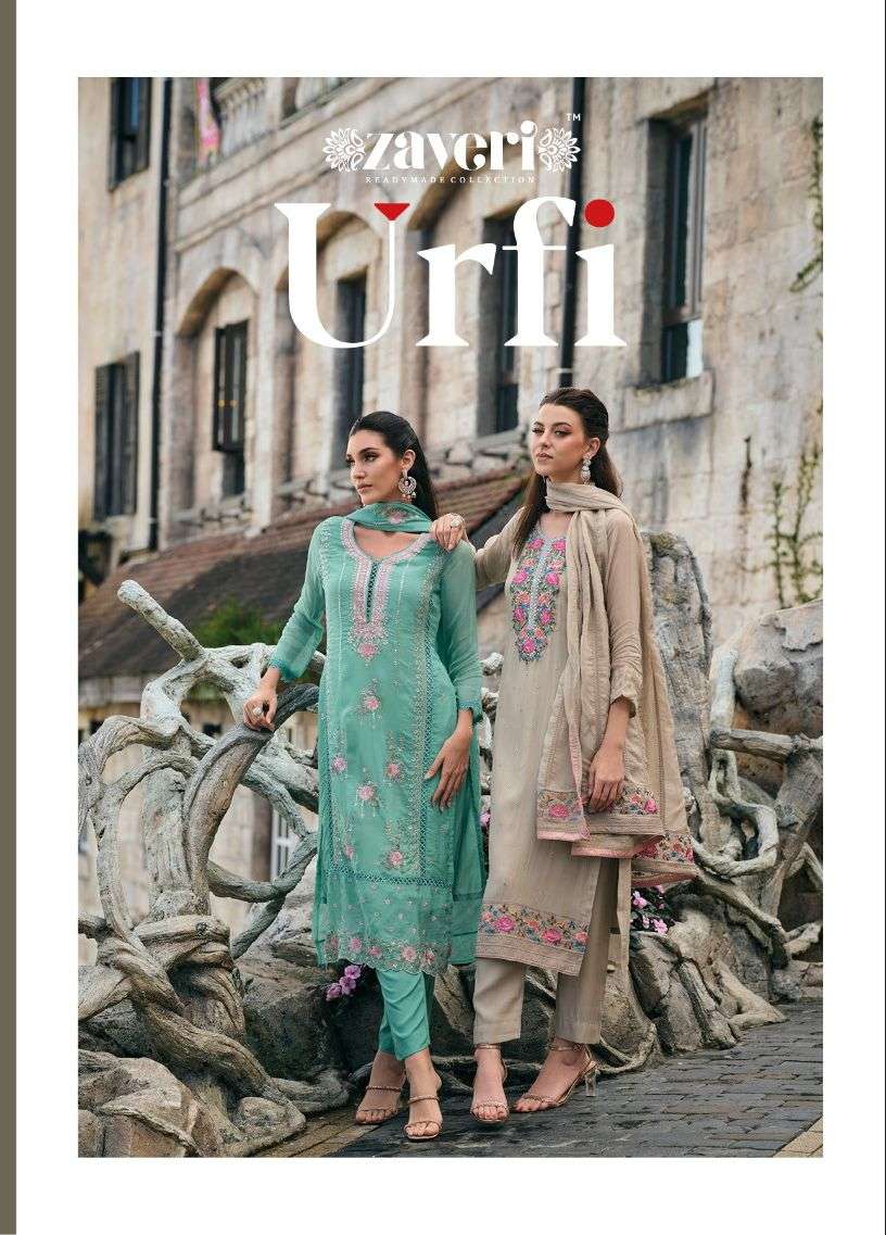 URFI BY ZAVERI 1201 TO 1204 SERIES HEAVY ORGANZA WORK STITCHED DRESSES