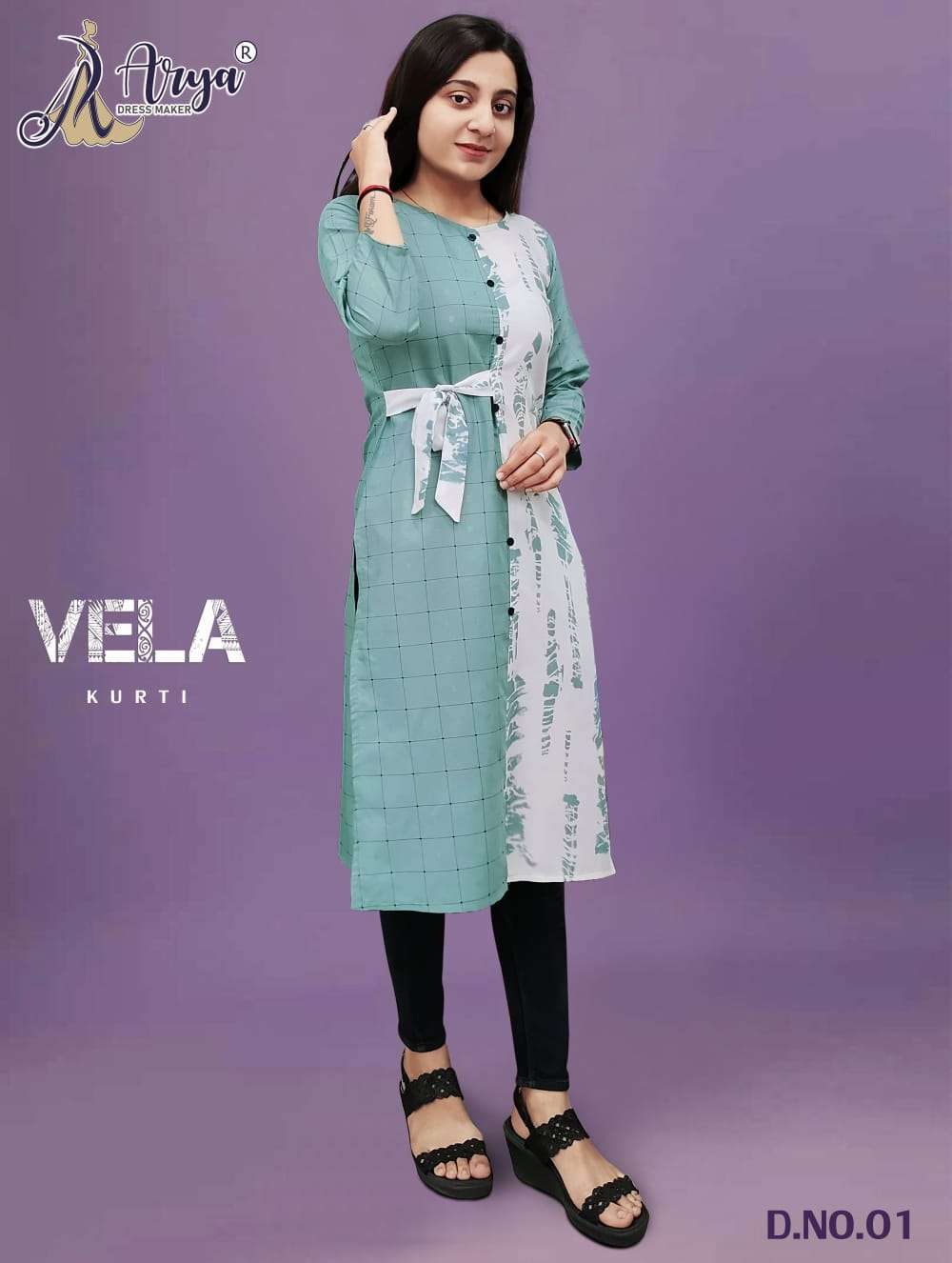 VELA BY ARYA DRESS MAKER 01 TO 04 SERIES RAYON KURTIS 