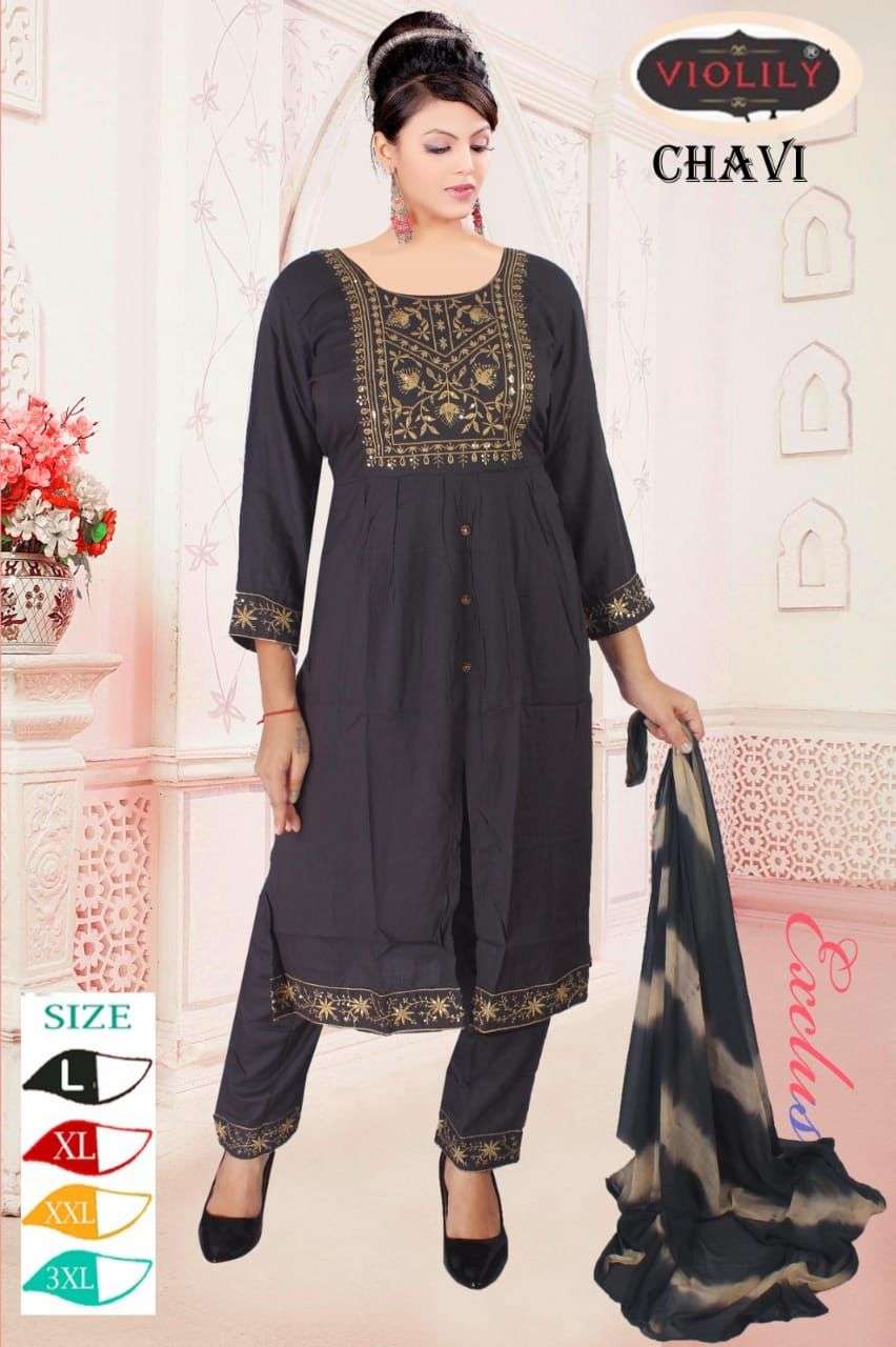 VIOLILY CHAVI BY ASLIWHOLESALE 01 TO 08 SERIES RAYON EMBROIDERY DRESSES