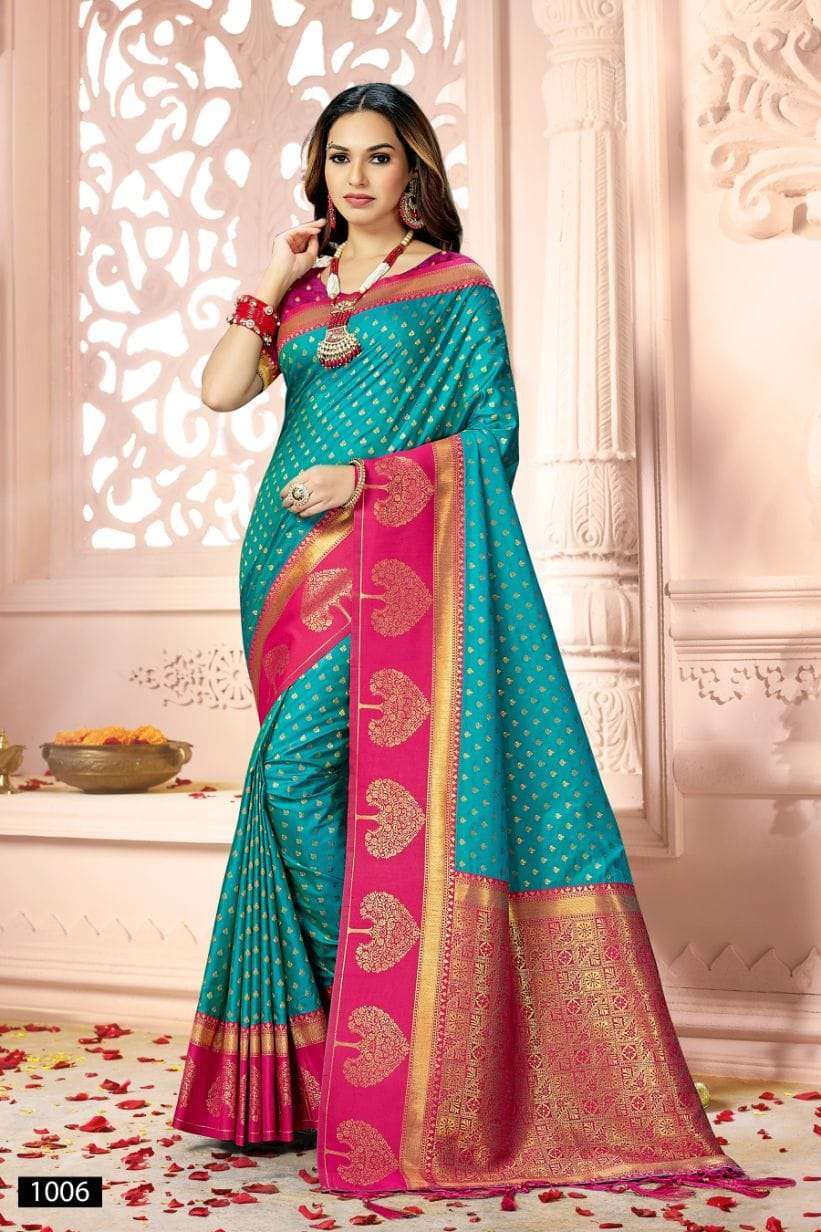 VRUNDA SILK BY BUNAWAT 1001 TO 1006 SERIES BANARASI SILK WORK SAREES