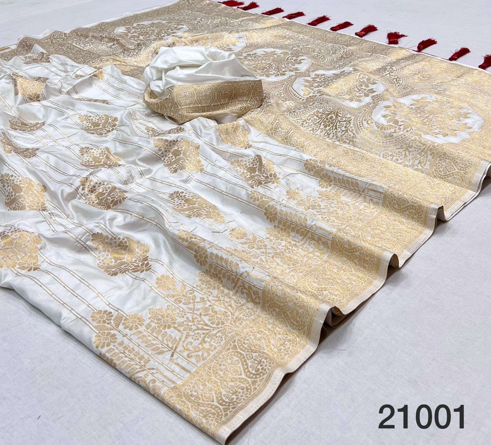 WHITE HOUSE SILK BY ASLIWHOLESALE DESIGNER SOFT SILK COPPER ZARI SAREES