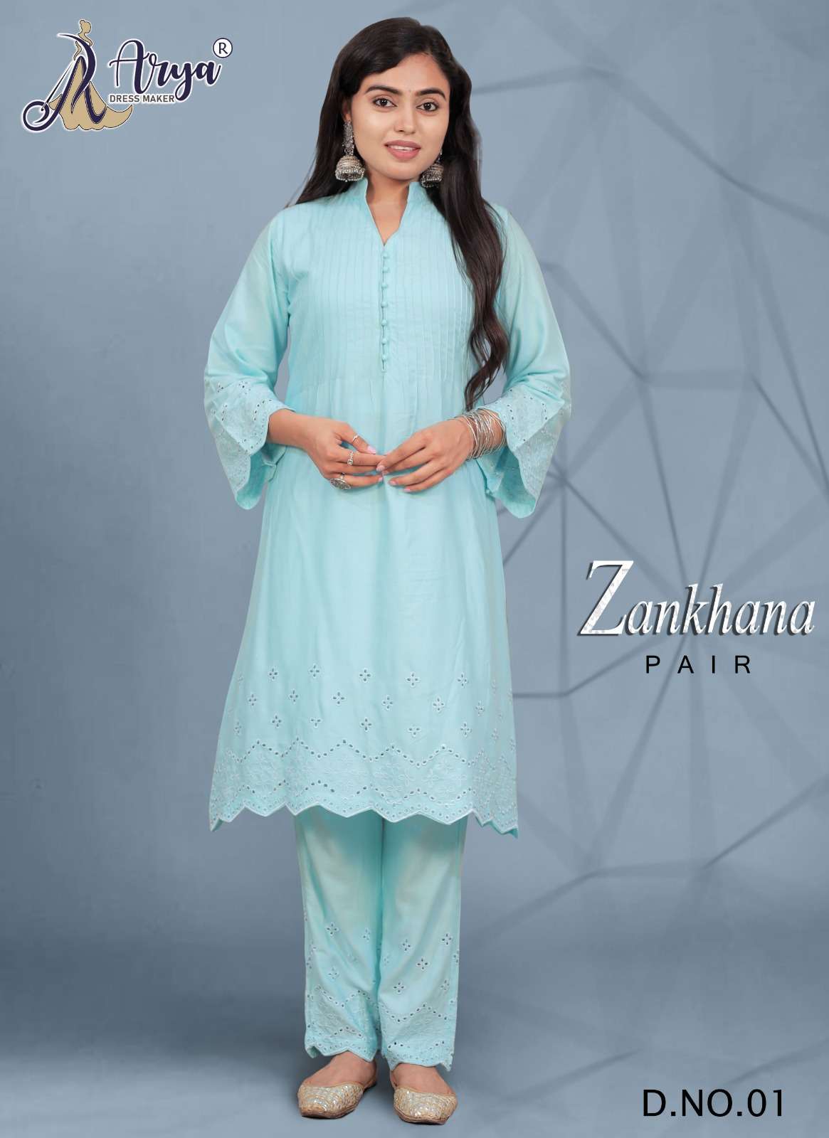 ZANKHANA BY ARYA DRESS MAKER 01 TO 04 SERIES DESIGNER RAYON KURTIS WITH PANTS