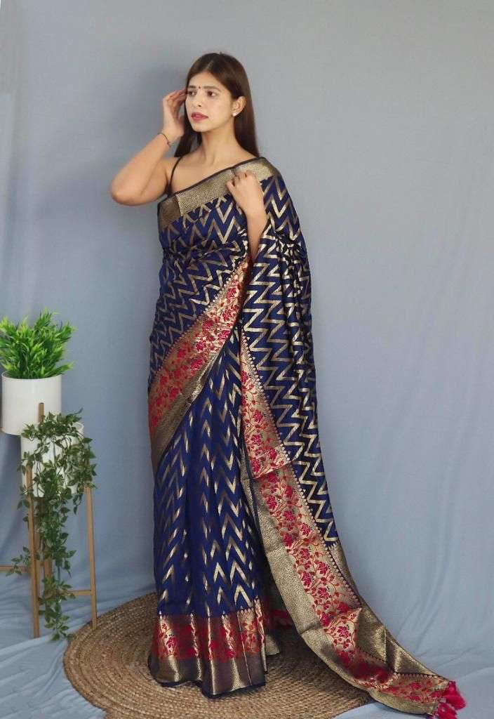 ZIGZAG SILK-2 BY ASLIWHOLESALE DESIGNER ZARI SOFT SILK SAREES