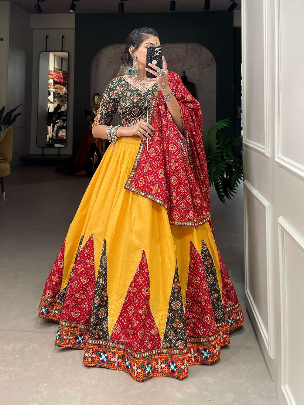 1668 COLOUR BY ASLIWHOLESALE DESIGNER COTTON NAVRATRI LEHENGAS