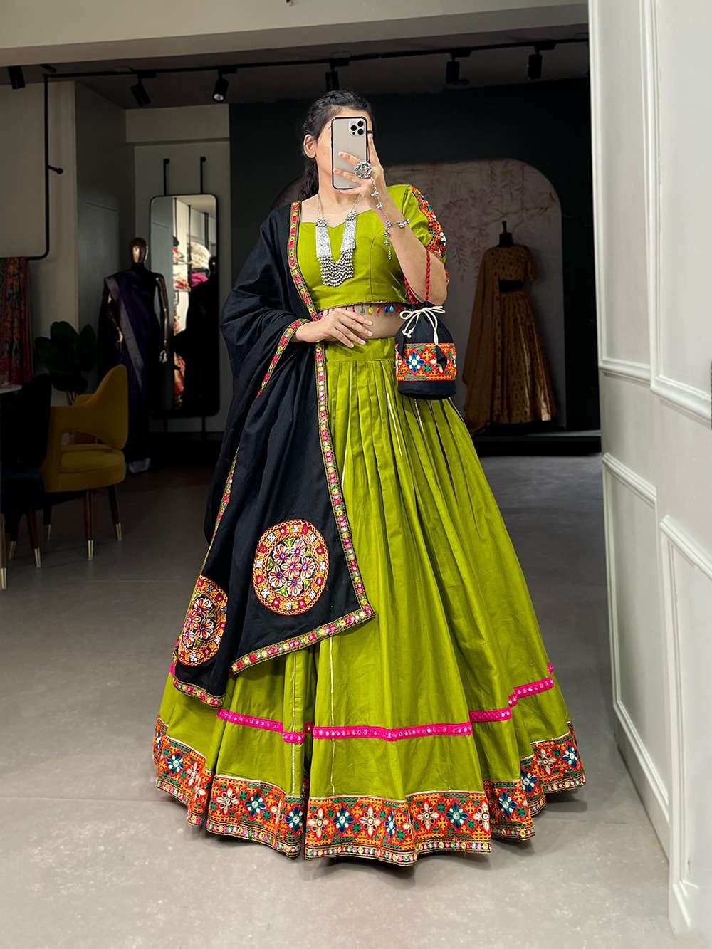 1692 COLOURS BY ASLIWHOLESALE DESIGNER COTTON NAVRATRI LEHENGAS