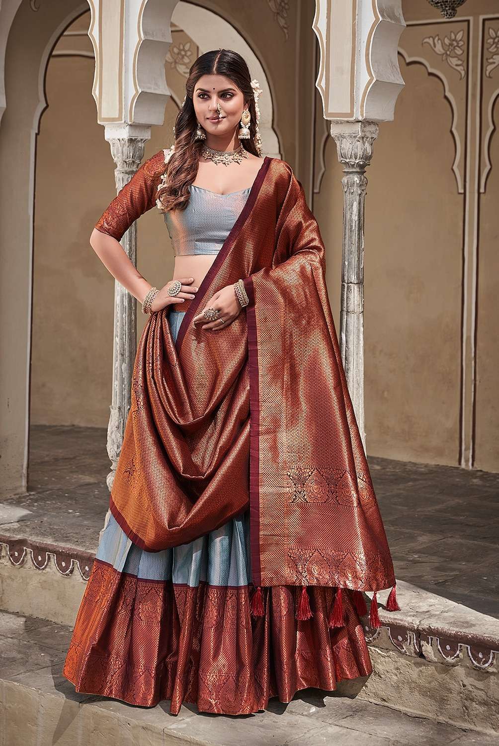 2039 COLOURS BY ASLIWHOLESALE FANCY DESIGNER DUPHION SILK LEHENGAS