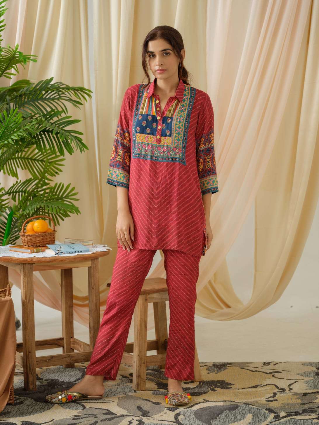 2228 COLOUR BY PSYNA DESIGNER MUSLIN CASUAL CO-ORD SET