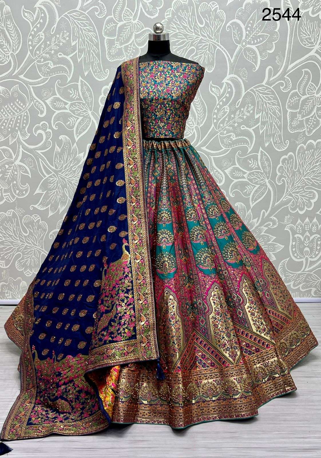 A-2544 COLOUR BY ASLIWHOLESALE DESIGNER BRIDAL BANARASI SILK LEHENGAS