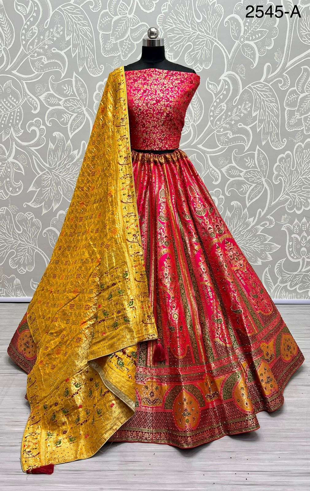 A-2545 COLOUR BY ASLIWHOLESALE DESIGNER BRIDAL BANARASI SILK LEHENGAS