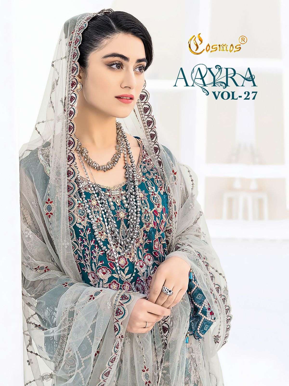 AAYRA VOL-27 BY COSMOS GEORGETTE EMBROIDERY PAKISTANI DRESSES