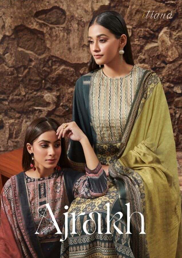 AJRAKH BY ITRANA PURE COTTON LAWN PRINT WITH HANDWORK DRESSES