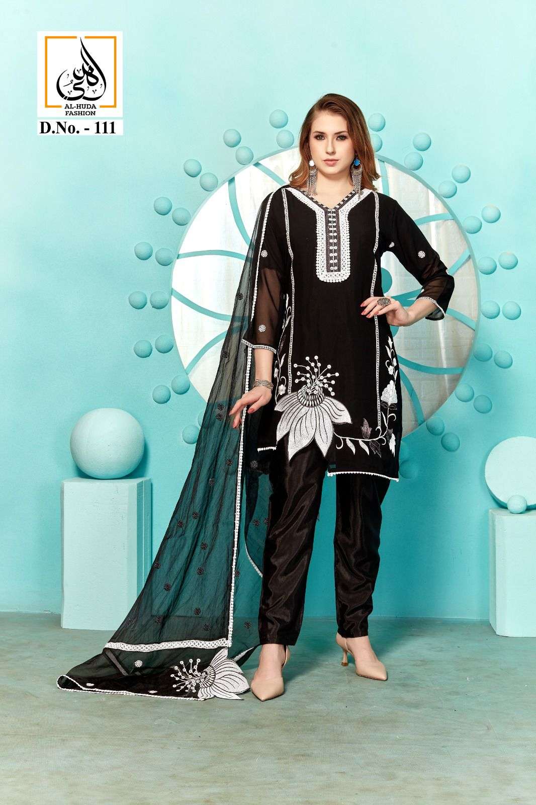 AL HUDA 111 NX BY ASLIWHOLESALE HEAVY GEORGETTE STICHED DRESSES