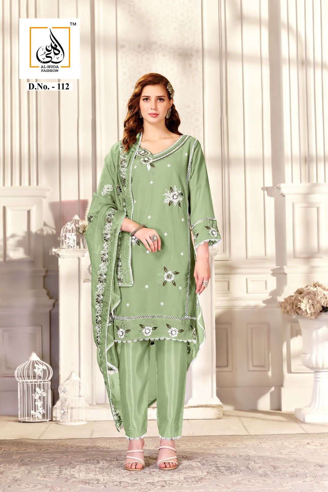 AL-HUDA 112 NX BY ASLIWHOLESALE PURE GEORGETTE PAKISTANI DRESSES