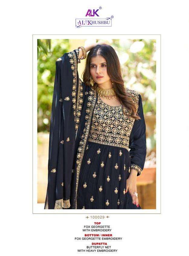 ALK-100029 HIT DESIGN BY AL KHUSHBU GEORGETTE EMBROIDERY PAKISTANI DRESS