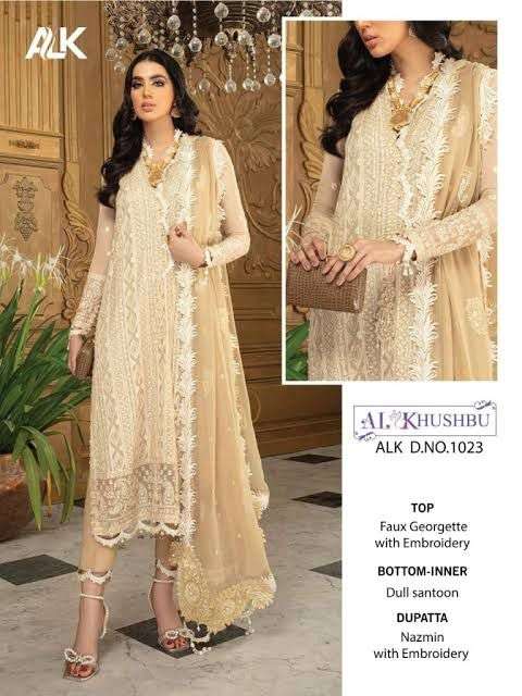 ALK-1023 HIT DESIGN BY AL KHUSHBU GEORGETTE EMBROIDERY PAKISTANI DRESS