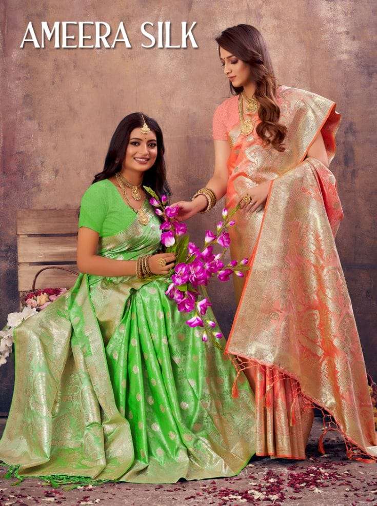 AMEERA SILK BY BUNAWAT 1001 TO 1006 SERIES SILK WORK SAREES