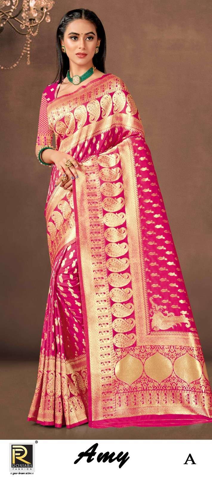 AMY BY RONISHA FASHION DESIGNER FANCY BANARASI SILK SAREES