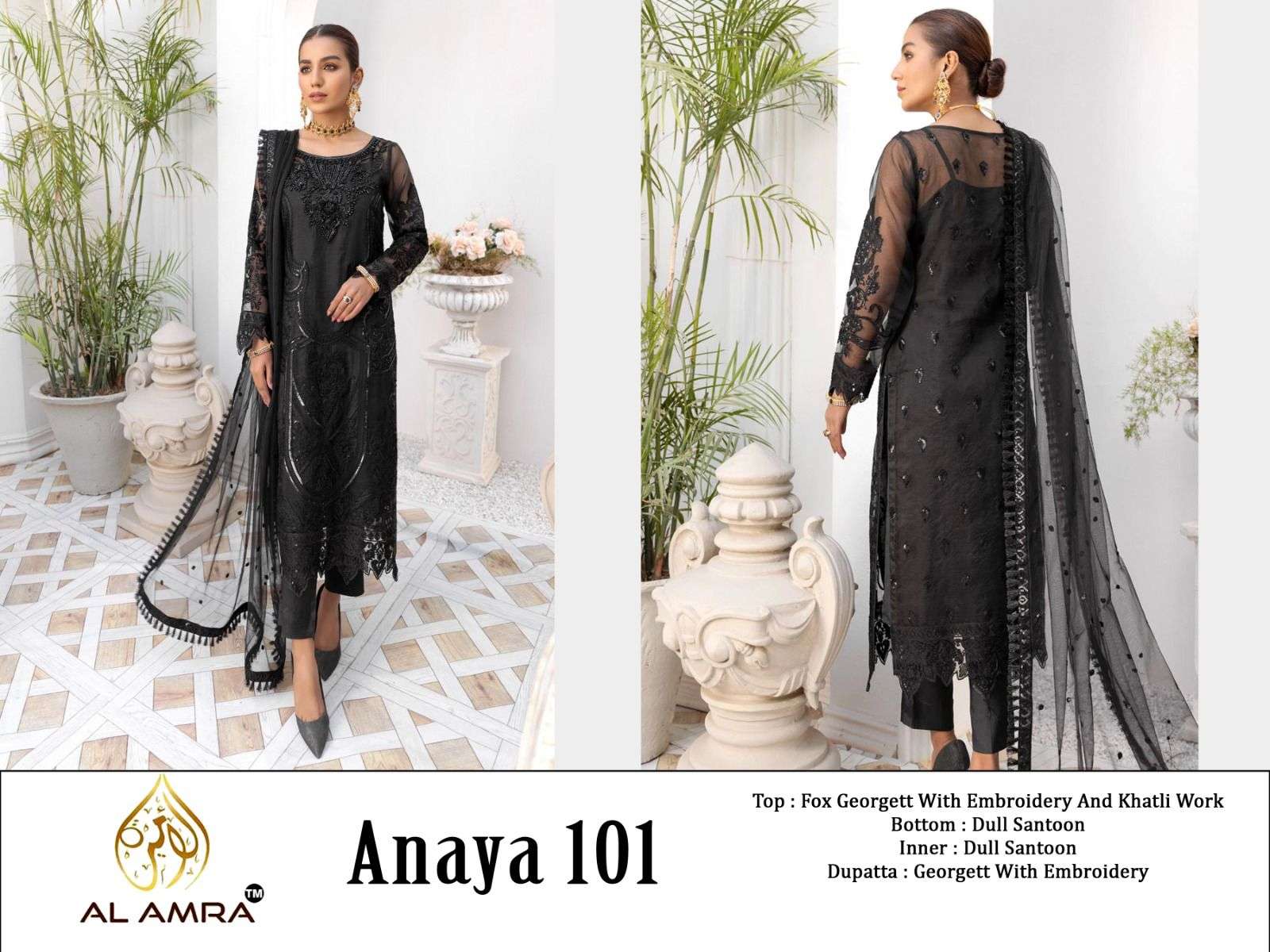ANAYA 101 HIT DESIGN BY AL AMRA GEORGETTE EMBROIDERY PAKISTANI DRESSES