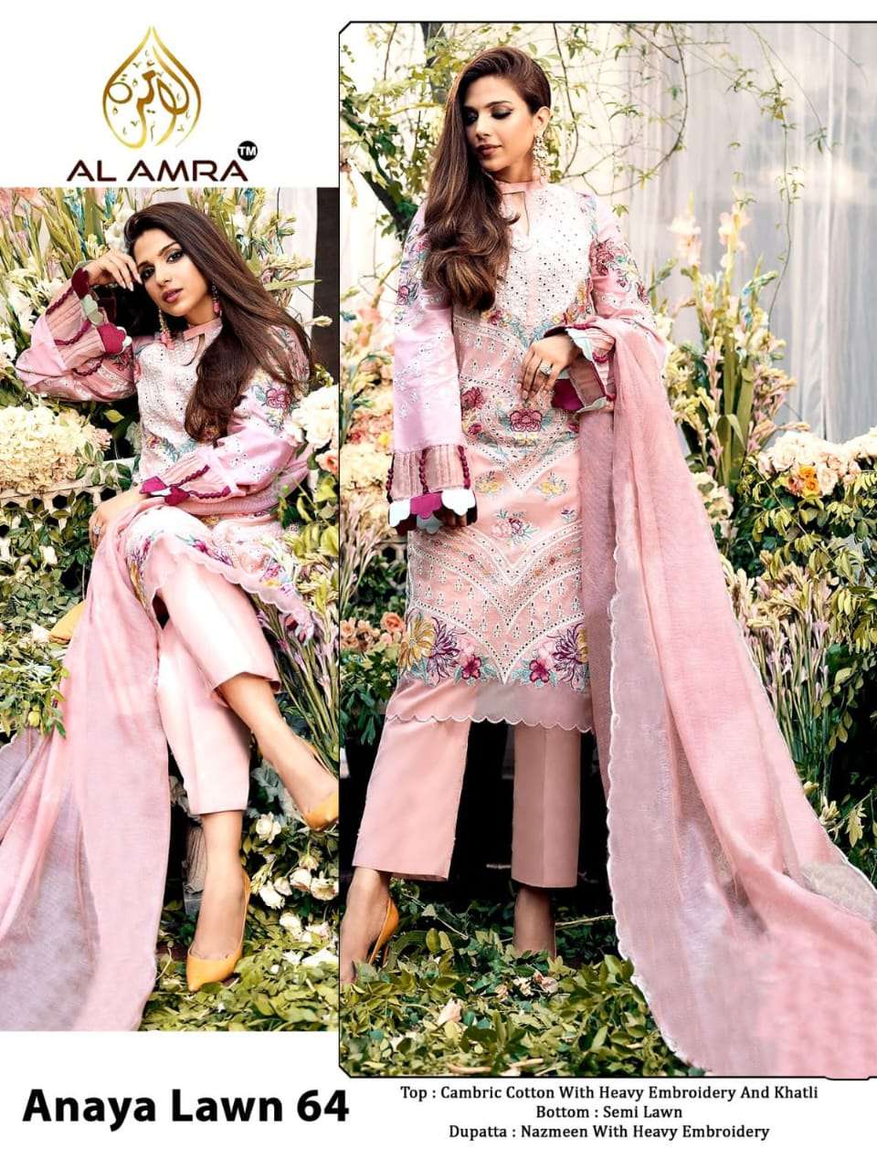 ANAYA LAWN 64 HIT DESIGN BY AL AMRA COTTON EMBROIDERY PAKISTANI DRESS