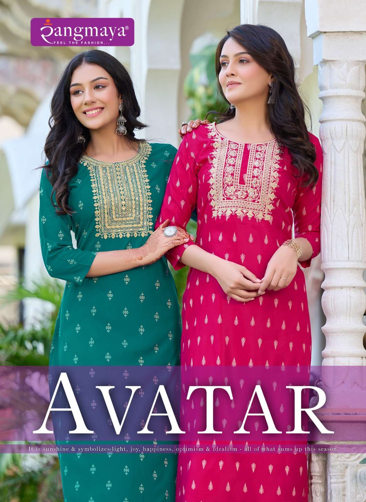 AVATAR BY RANGMAYA 101 TO 108 SERIES DESIGNER RAYON KURTIS