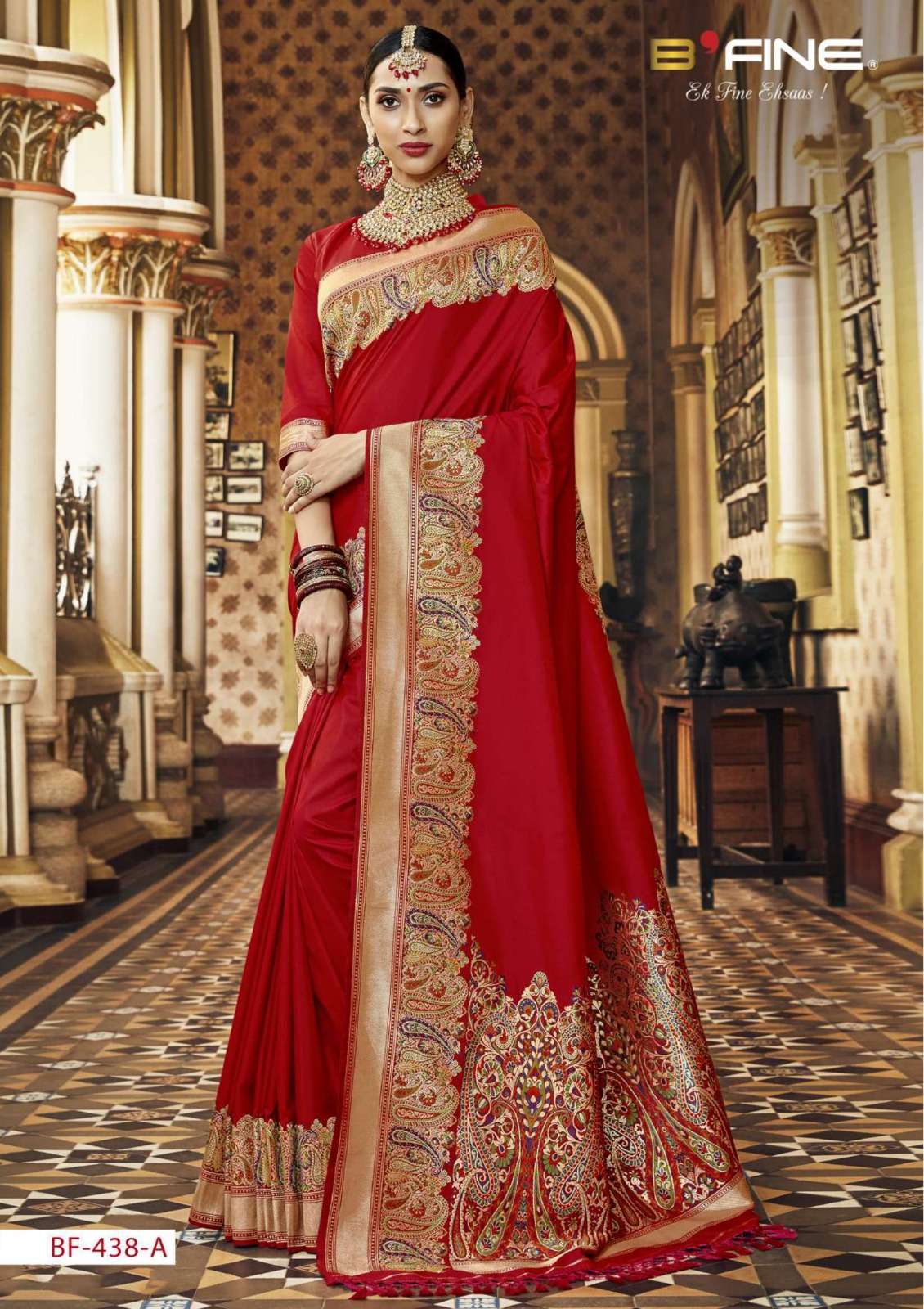 B FINE 438 SERIES BY B FINE 438-A TO 438-E SERIES DESIGNER SILK WORK SAREES