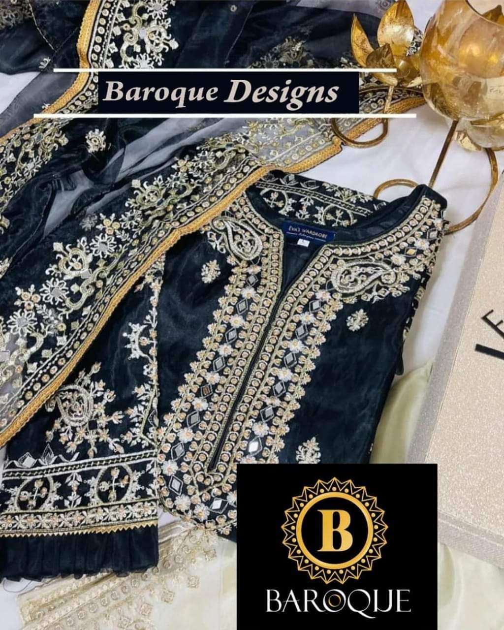 BAROQUE SADABAHAR HITS VOL-5 BY BAROQUE DESIGNER ORGANZA WORK PAKISTANI DRESS