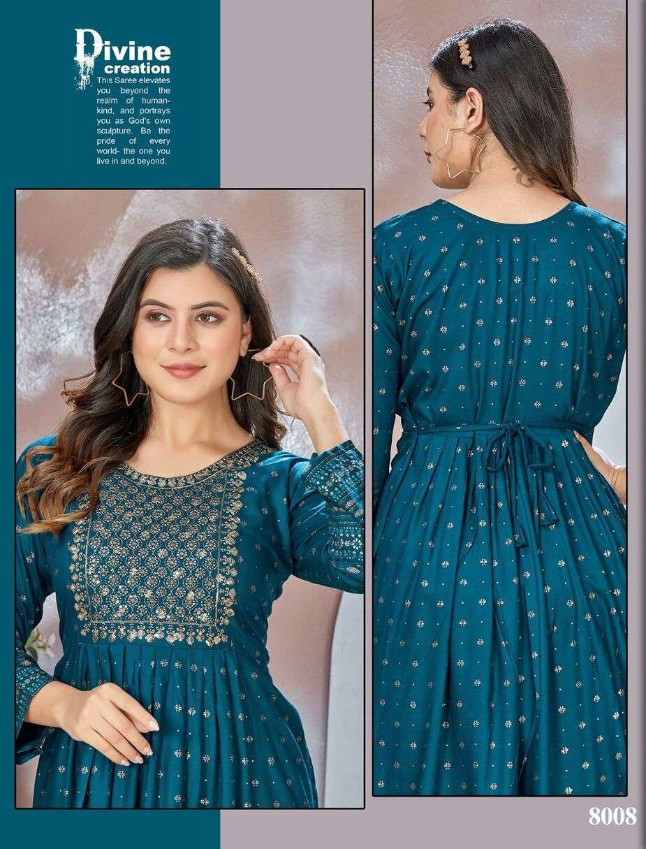 BEAUTY QUEEN IM BINDAAS BY ASLIWHOLESALE 01 TO 08 RAYON PRINT KURTIS