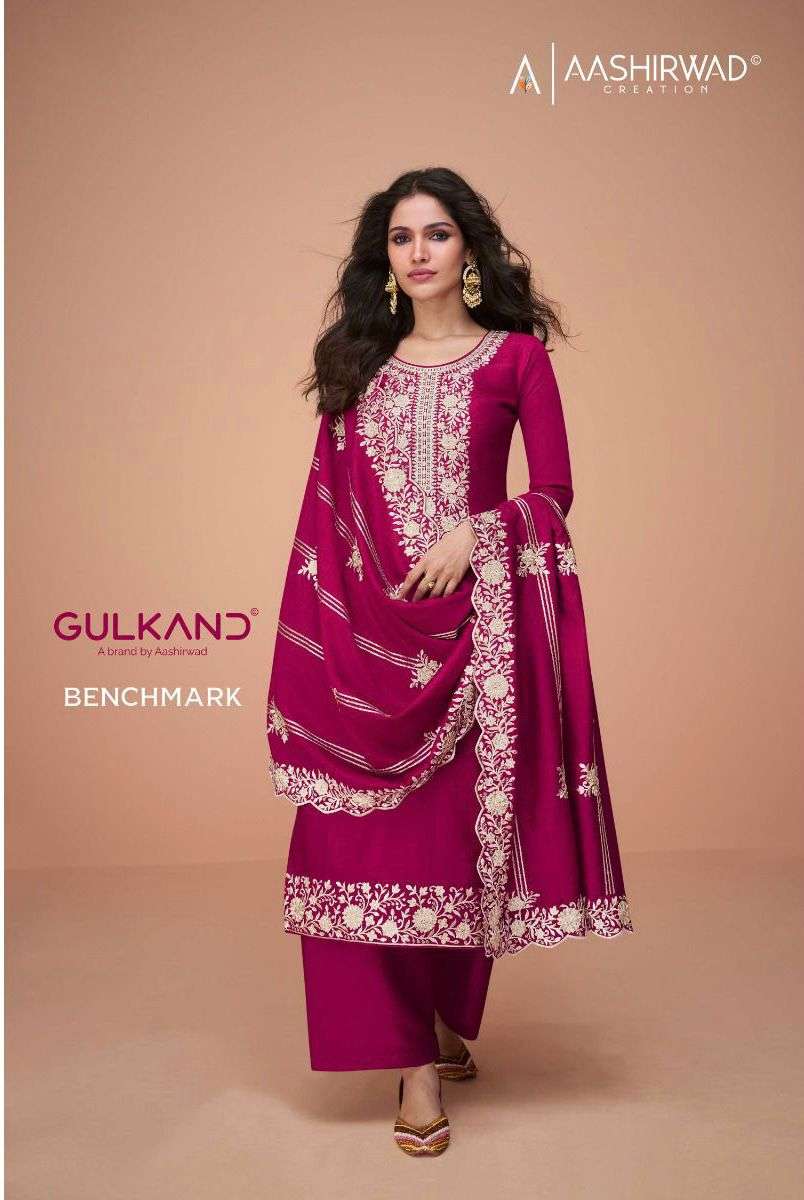 BENCHMARK BY AASHIRWAD CREATION 9709 TO 9713 SERIES PREMIUM SILK DRESSES