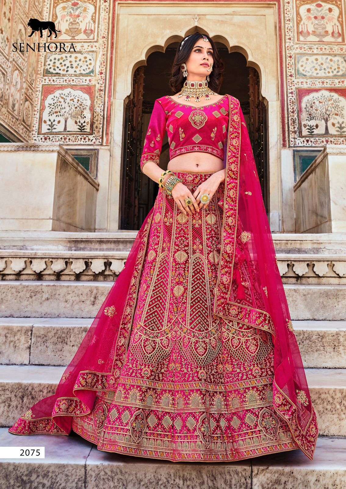 BRIDAL LOOK BY SENHORA HEAVY DESIGNER VELVET BRIDAL LEHENGA