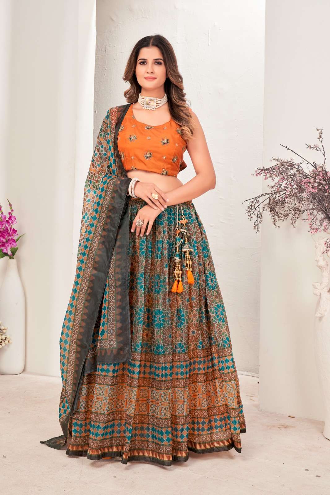 C-10576 BY AMOHA TRENDZ HEAVY DESIGNER PURE ORGANZA LEHENGAS