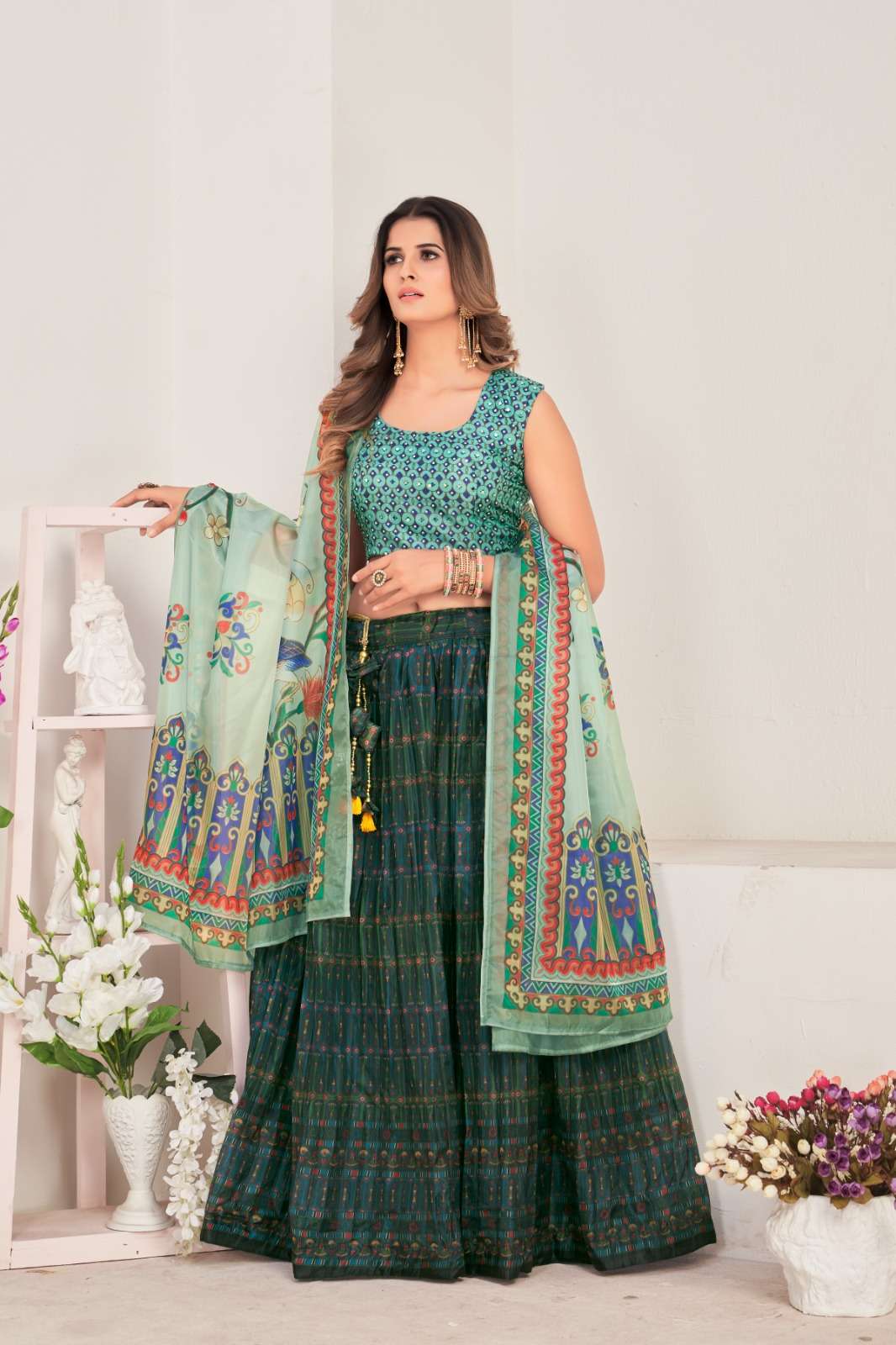 C-10594 BY AMOHA TRENDZ HEAVY DESIGNER PURE ORGANZA LEHENGAS