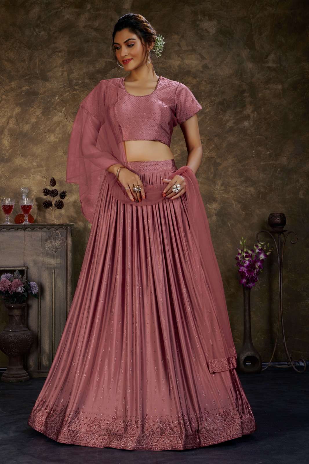 C-1916 COLOURS BY AMOHA TRENDZ HEAVY DESIGNER PURE IMPORTED FABRIC LEHENGAS