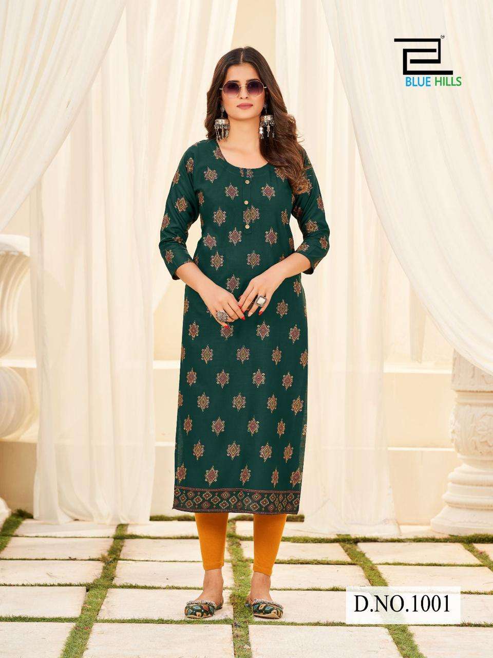 CLASSMATE VOL-1 BY BLUE HILLS 1001 TO 1008 SERIES RAYON EMBROIDERY KURTIS