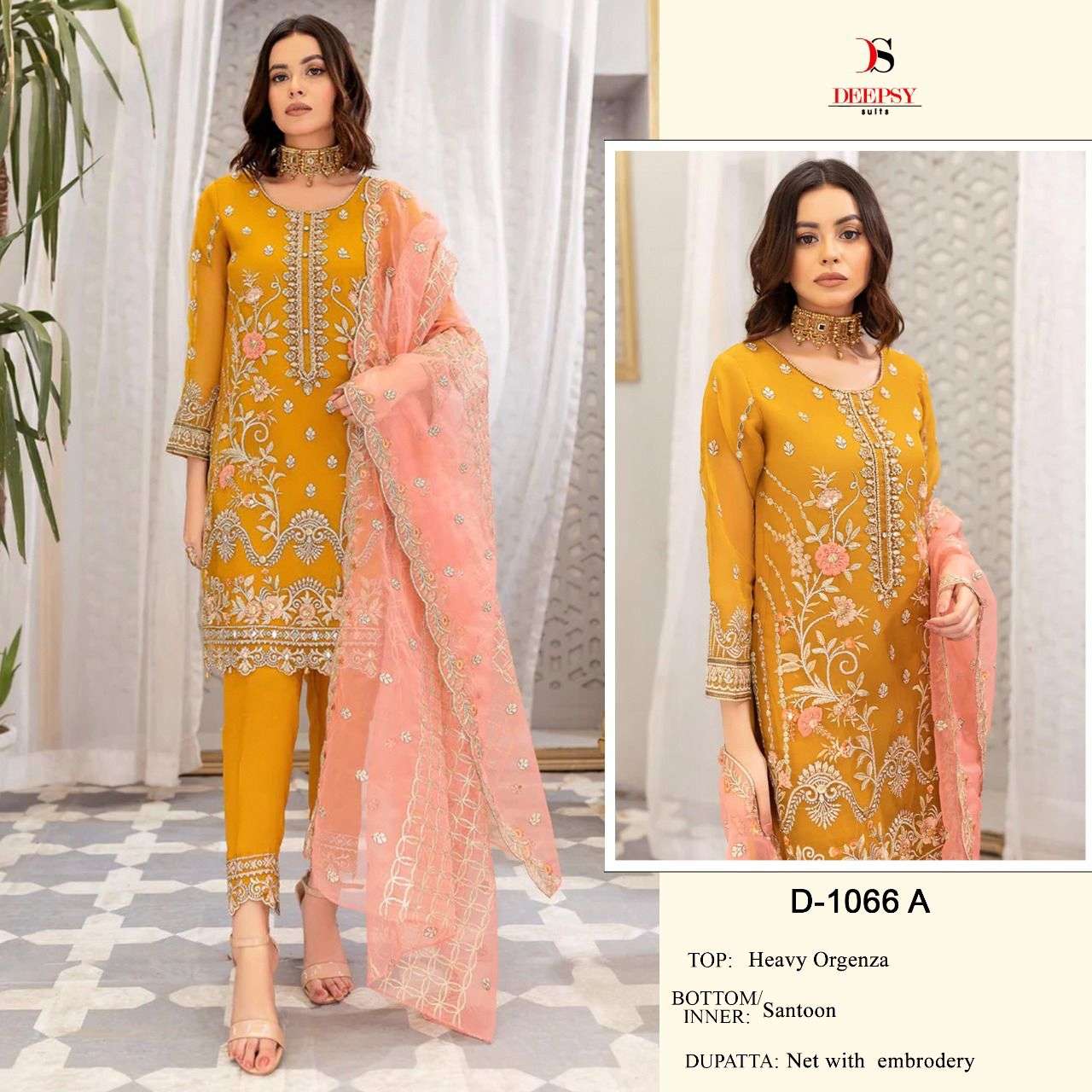 D-1066 COLOURS BY DEEPSY SUITS HEAVY ORGANZA EMBROIDERY PAKISTANI DRESS