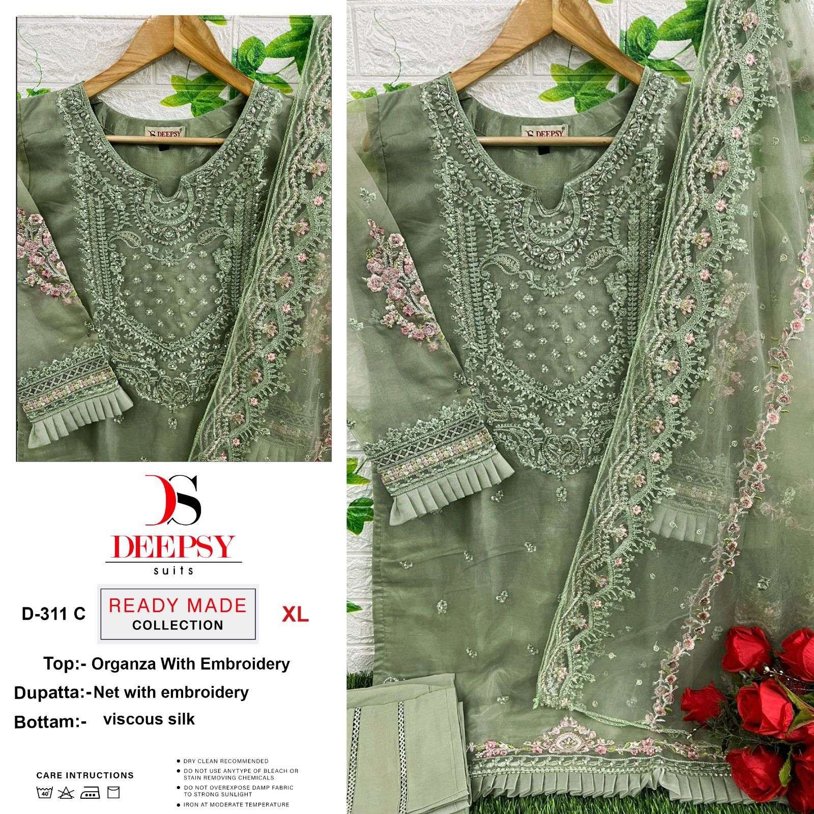 D-311 COLOURS BY DEEPSY SUITS ORGANZA EMBROIDERY STITCHED DRESSES