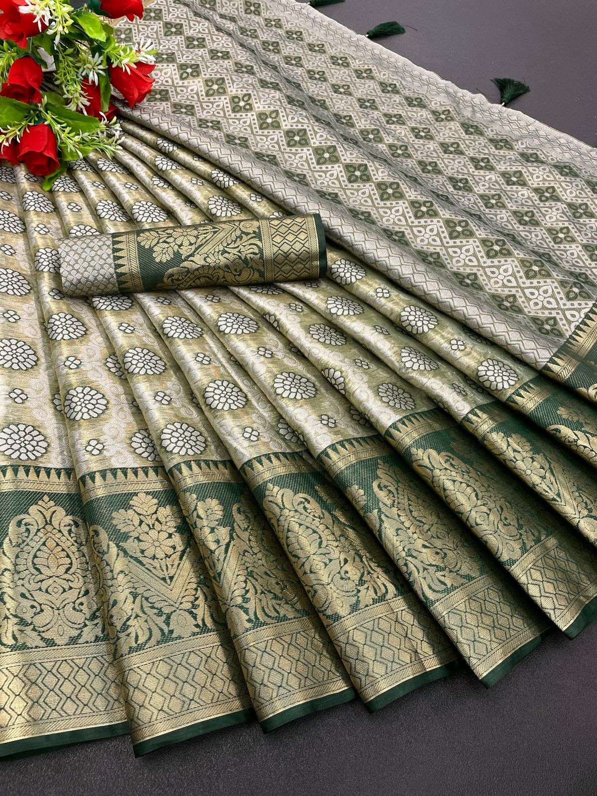 DHARM-02 BY ASLIWHOLESALE FANCY DESIGNER LITCHI SILK SAREES