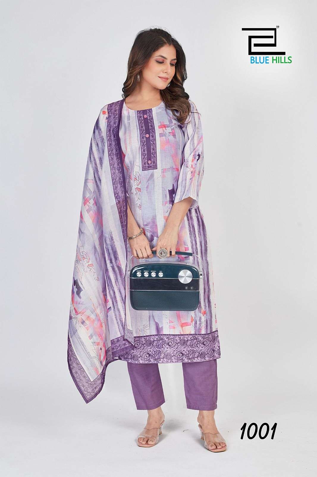 DOLLAR BY BLUE HILLS 1001 TO 1006 DESIGNER COTTON LINEN PRINT DRESSES