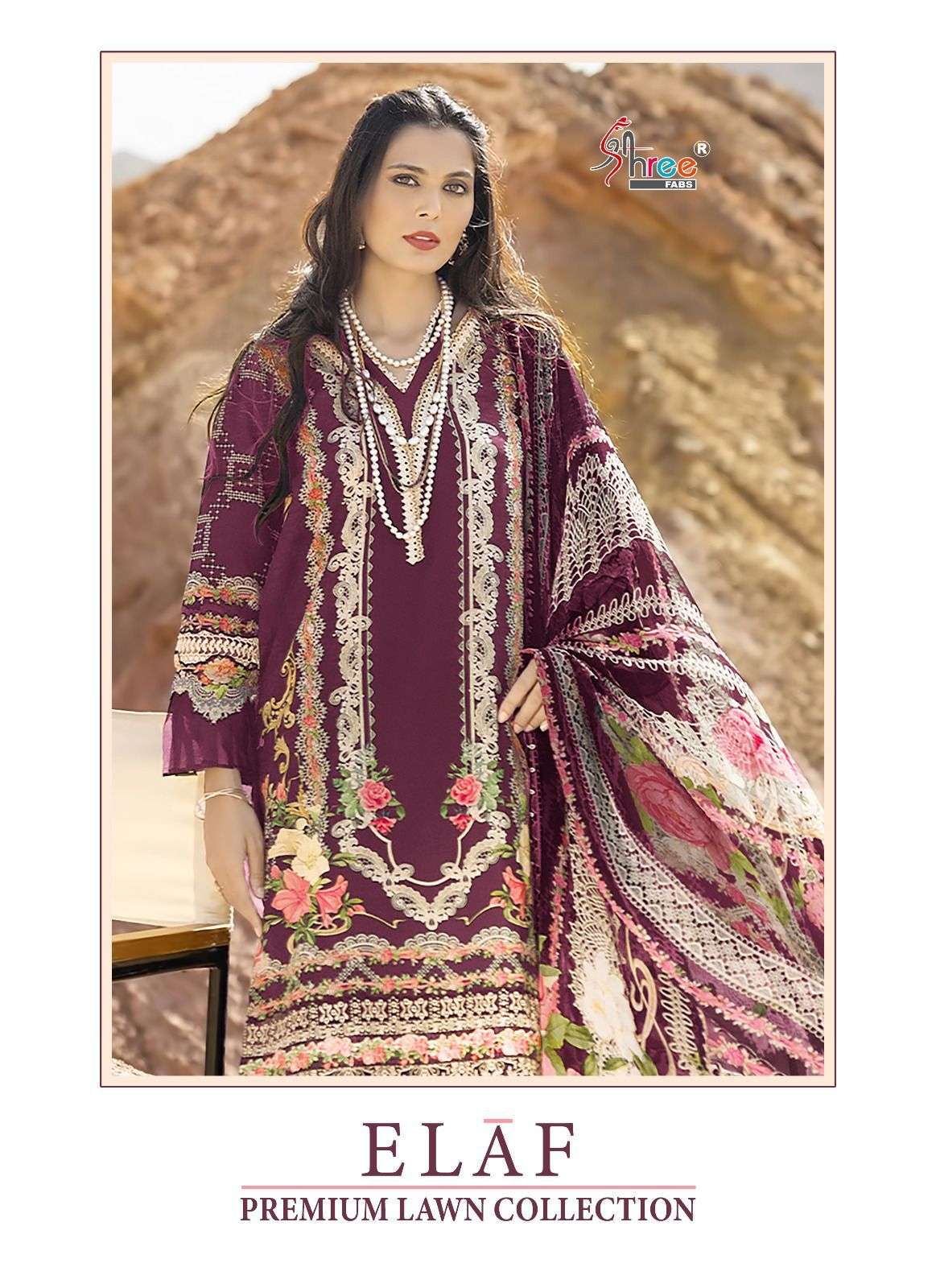 ELAF PREMIUM COLLECTION BY SHREE FABS DESIGNER COTTON LAWN PAKISTANI DRESSES