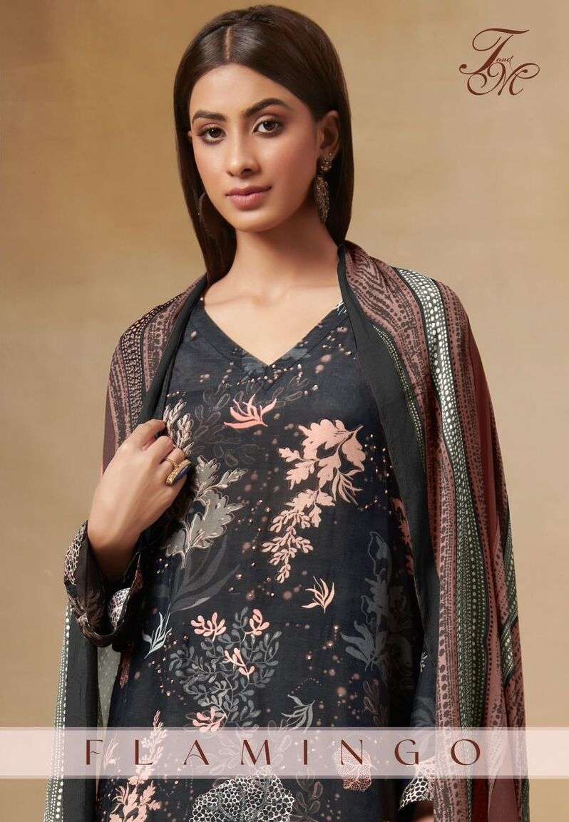 FLAMINGO 675 BY T&M DESIGNER STUDIO HEAVY SILK HANDWORK DRESSES