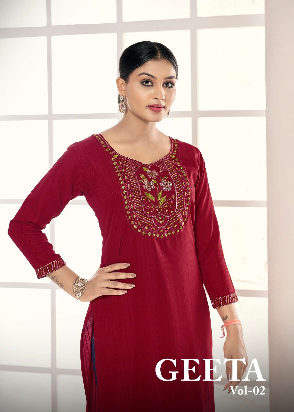 GEETA VOL-2 BY ASLIWHOLESALE DESIGNER RASIAN SILK WITH JACQUARD KURTI