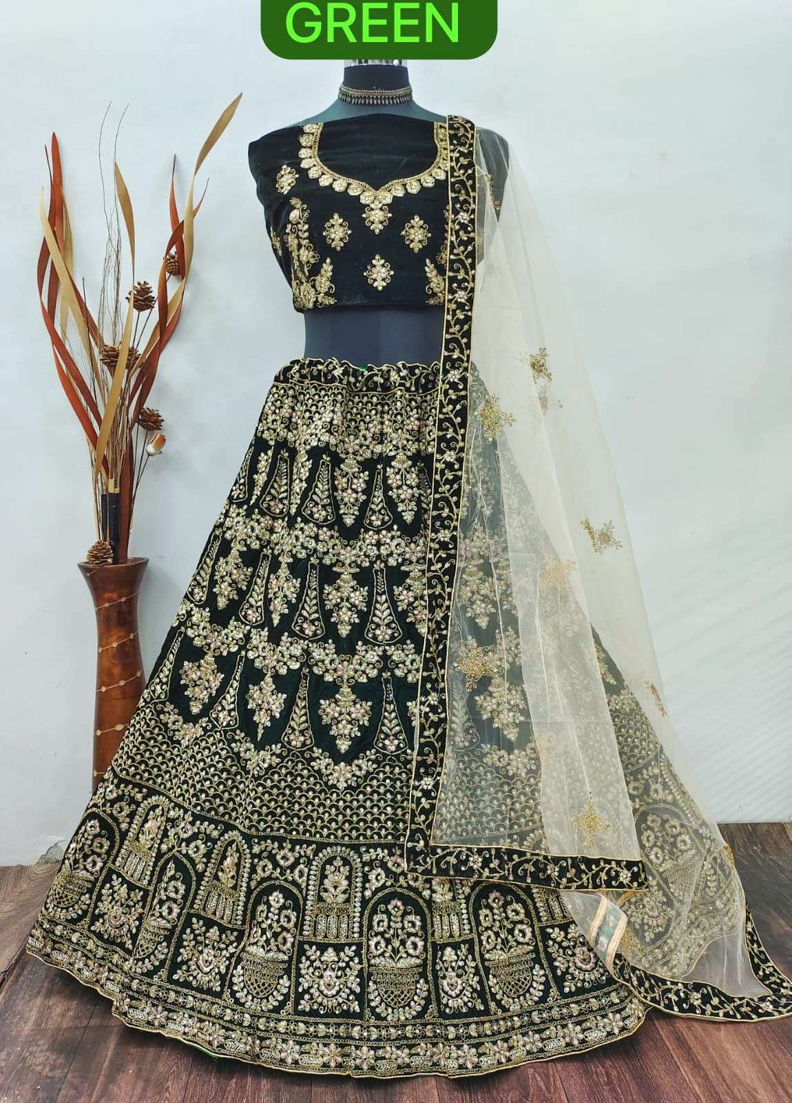 GP AASHI VOL-8 BY ASLIWHOLESALE BRIDAL HEAVY VELVET LEHENGAS