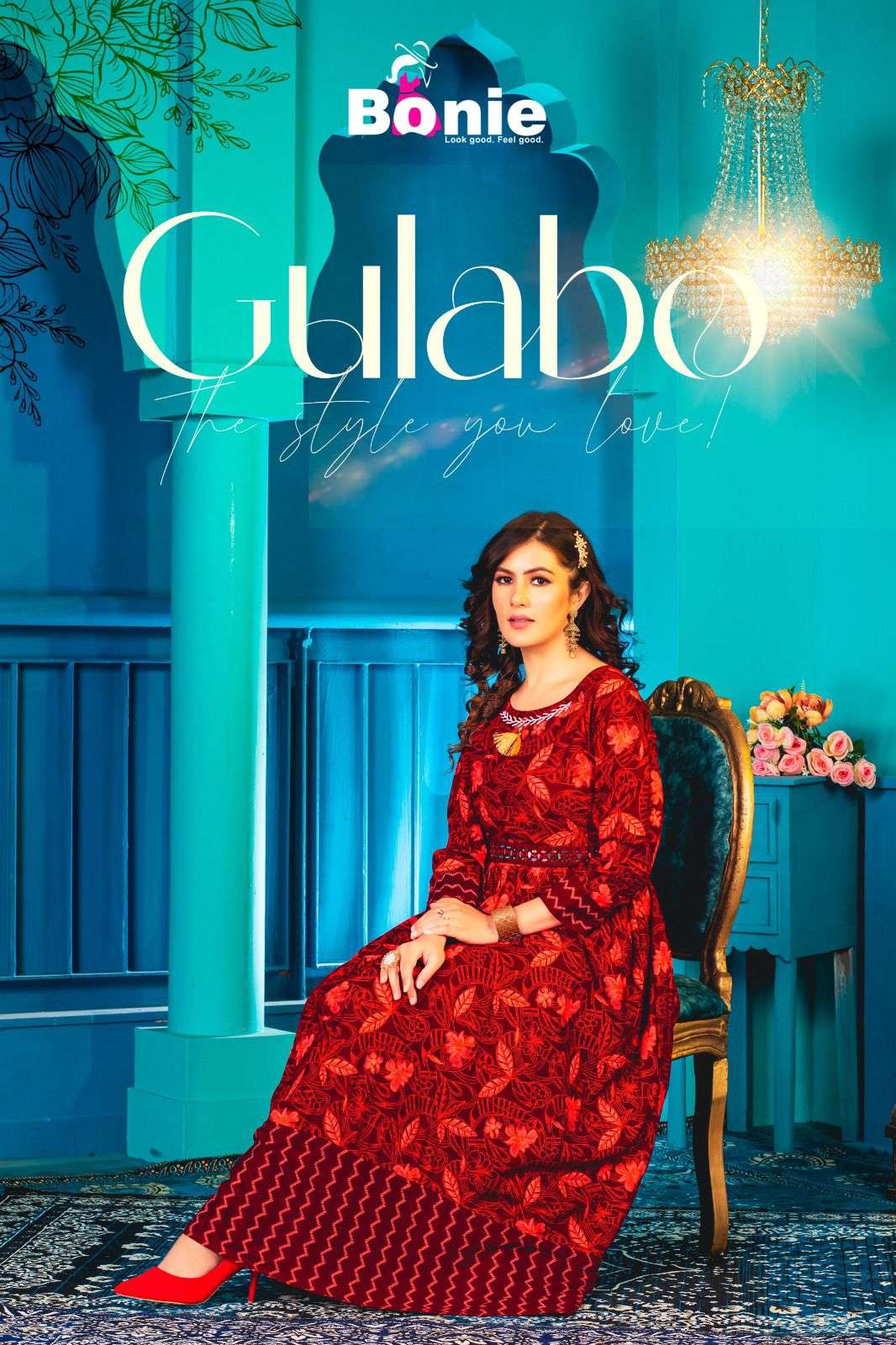 GULABO BY BONIE 1001 TO 1006 SERIES RAYON PRINTED STITCHED KURTIS