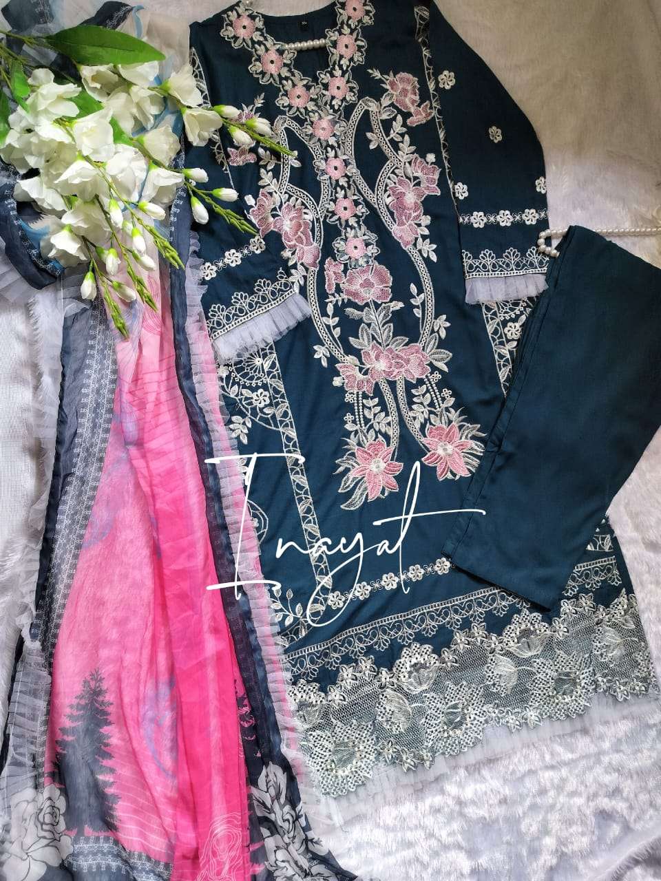 INAYAT-05 BY ASLIWHOLESALE DESIGNER RAYON EMBROIDERY DRESSES