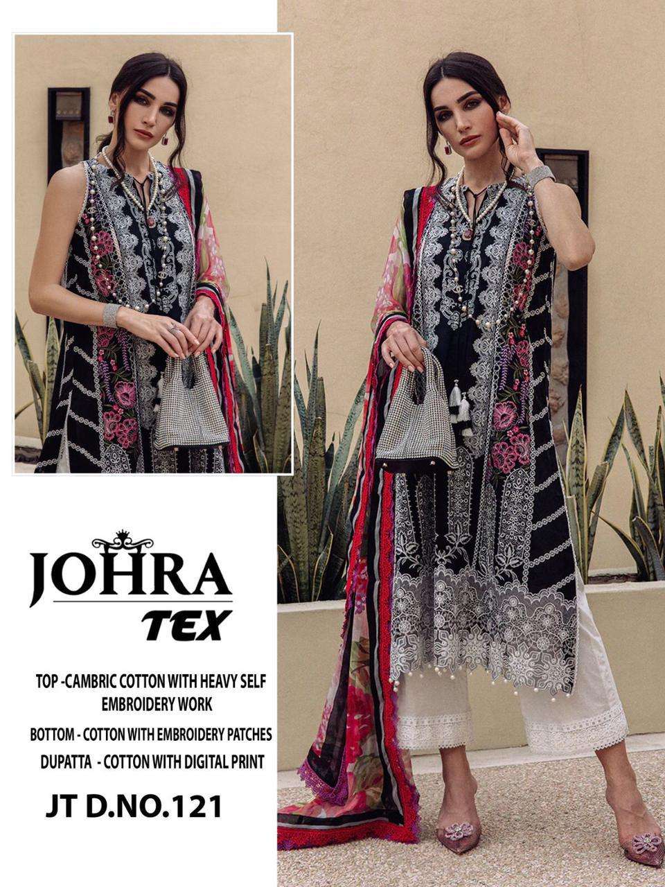 JT-121 HITS BY JOHRA TEX LAWN COTTON HEAVY EMBROIDERY PAKISTANI DRESS