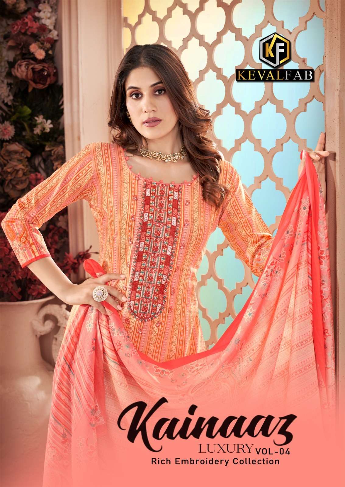 KAINAAZ VOL-4 BY KEVAL FAB 1001 TO 1006 SERIES HEAVY COTTON PRINT DRESSES