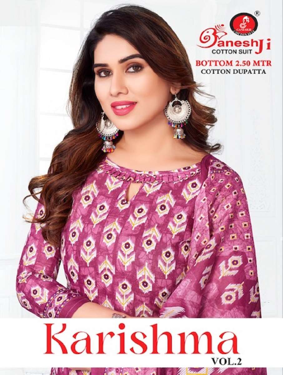 KARISHMA VOL-2 BY GANPATI COTTON SUIT 1001 TO 1010 SERIES COTON DRESSES